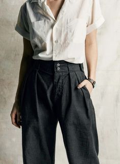 diana pleated jean – imogene + willie Imogene Willie, Army Pants, Military Pants, Mode Inspo, Mode Inspiration, Wearing Black, Look Fashion, White Shirt