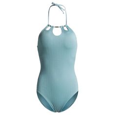 The Jade Understated One-Piece Swimsuit Bikini With Neck Detail And Open Back, Muted Is A Gorgeous Suit With Is Elegant Style And Cut. Beautifully Made, It Screams Quiet Sexy Sophistication. It’s Also A Winner When Styling With A Skirt Or A Cover-Up. You Can Pair It And Wear It With Shorts Or A Skirt. Matching Kimono Sold Separately. One Piece Bikini Halter Back Neck Tie Cutouts @ Neck Ribbed Quality Suit Material Max Stretch & Hold Slimming Open Back/High Waist Hardware @ Neck Unbranded Suit Is Chic Blue Tankini For Swimming, Blue Halter Neck One-piece Beachwear, Blue Halter Neck One Piece For Beachwear, Light Blue Beachwear Bodysuit For Poolside, Light Blue One-piece Bodysuit For Pool, Light Blue One-piece Bodysuit For Beachwear, Light Blue One-piece Beachwear Bodysuit, Blue Summer Halter Neck One-piece, Light Blue Beachwear Bodysuit For Vacation