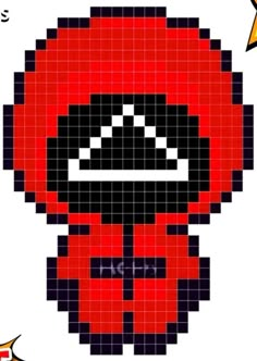 an image of a cross stitch pattern with the word's name in red and black