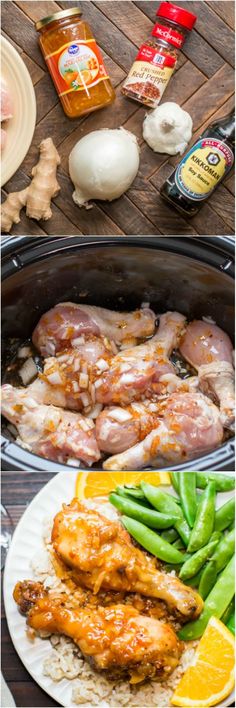 the chicken is cooked in the slow cooker