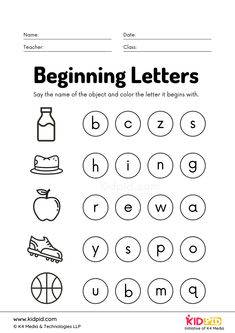 the beginning letter worksheet for children to learn how to write and color letters