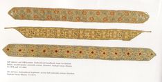 2nd half 16 c. Embroidered headbands. These are generally used to hold a white "veil" onto a woman's hat. Embroidered Headbands, 16 Weeks Pregnant Belly, 16 Weeks Pregnant Ultrasound, Ottoman Clothing, Pregnant Ultrasound, Border Patterns