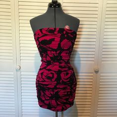 Express Strapless Dress Never been worn strapless dress from Express. Pink flowers over black. Side ruching. Express Dresses Strapless Black Side, Express Dresses, Dresses Strapless, Pink Black, Strapless Top, Pink Flowers, Strapless Dress, Black Pink, Flowers