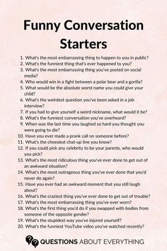 Looking for some funny conversation starters? You're guaranteed to make anyone laugh with these funny convo starters you can use in any situation! Funny Convo, Convo Starters, Funny Conversation Starters, Text Conversation Starters, Conversation Starter Questions, Deep Conversation Topics, Questions To Get To Know Someone, Intimate Questions