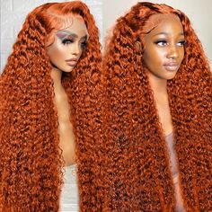 Brighten your look with Allove Hair's stunning ginger lace frontal wig, featuring vibrant curly hair in a striking orange hue. This colored wig adds a bold and playful touch to your style, perfect for those looking to make a statement. The lace front design ensures a natural hairline and seamless blend, allowing you to flaunt your unique personality with confidence. Ginger Curly Frontal Wig, Long Ginger Wig, Ginger Orange Wigs, Ginger Orange Curly Wig, Orange Ginger Lace Front Wig, Remy Wigs, Remy Hair Wigs, Human Wigs, Curly Human Hair Wig