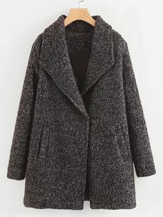 Shop Oversized Collar Wool Blend Coat online. SheIn offers Oversized Collar Wool Blend Coat & more to fit your fashionable needs. Grey Coats For Women, Black Dress White Collar, Ankle Combat Boots, Leopard Print Coat, Black Wool Coat, Oversized Collar, Grey Coat, Sweat Shirts