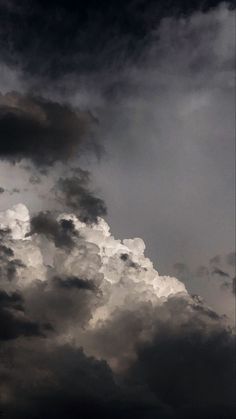 an airplane is flying in the cloudy sky