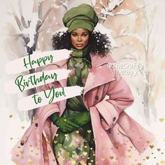 a painting of a woman wearing a pink coat and green hat with gold confetti around her neck