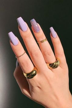 Euphoria Nails, Purple Acrylic Nails, Lavender Nails, Acrylic Nails Coffin Short, Uñas Acrilicas, Classy Nails, Chic Nails, Short Acrylic Nails, Nail Arts