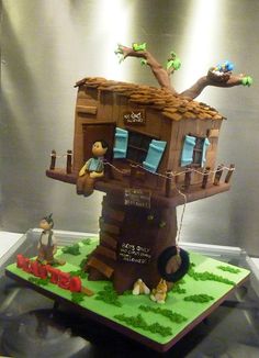 a cake made to look like a tree house