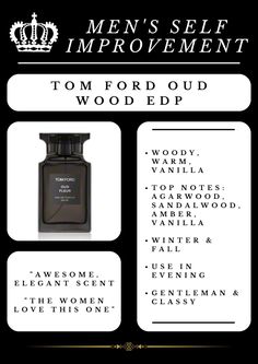 Tom Ford Oud Wood EDP, Men's Fragrances, Men's Self Improvement, men's smells, fragrances for men, smells for men, fragrance tips for men, gentleman fragrance, men's glow up, glow up for men, men's self improvement, self improvement for men, self improvement tips Self Improvement For Men, Fragrance Tips, Tom Ford Oud Wood, Tom Ford Oud, Perfume Quotes, Tom Ford Fragrance, Men Fragrance, Fragrances For Men, Oud Wood