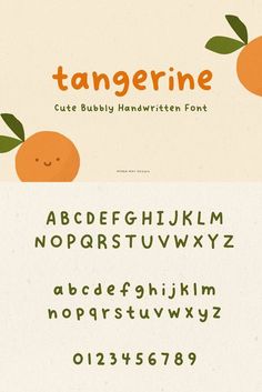 the tangerine font and numbers are in different styles