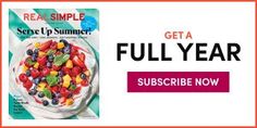 an advertisement for real simple cereals with the text get a full year subscribe now