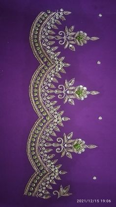 Aari Work On Dupatta, Saree Border Work Designs, Saree Border Maggam Work, Zardozi Embroidery Designs Border, Cut Work Dupatta Designs, Khatliwork Blouse Design, Hand Work Embroidery Dupatta, Dupatta Border Designs Ideas, Butti Work Embroidery