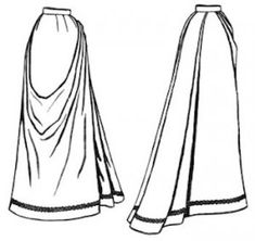 the front and back views of a skirt