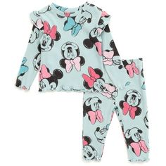 Get ready for a day filled with Disney magic in this adorable Disney outfit! This stylish long sleeve shirt and pants set features fun and colorful all-over print artwork of classic Disney characters your kid will love to wear! Choose from cute designs of Minnie Mouse, Marie from the Aristocats, Winnie the Pooh, and Stitch from Lilo and Stitch. Made of a soft ribbed material that keeps your child comfortable all day long, this fashionable Disney set is the perfect outfit for adventure and play! Winnie The Pooh And Stitch, Disney Toddler Outfits, Stitch From Lilo And Stitch, Shirt And Pants Set, Disney Baby Clothes, Disney With A Toddler, Classic Disney Characters, T Shirt And Pants, Disney Outfit