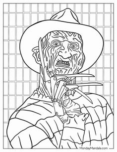 a drawing of a man in a cowboy hat holding a knife