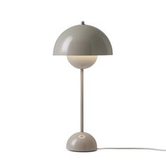 Flower Pot Table Lamp - Hausful - Modern Furniture Flower Pot Table, Flowerpot Lamp, Resin Design, Verner Panton, Stainless Steel Polish, Metal Table Lamps, Desk Light, Grey And Beige, Metal Table