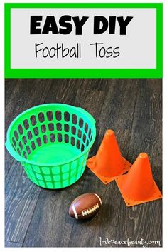 an easy diy football toss game for kids to play on the field and practice