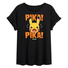 a black t - shirt with the words pika on it