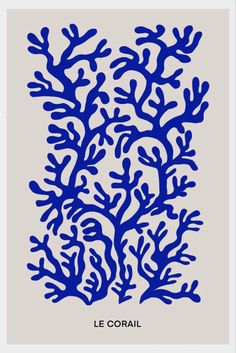 blue corals on a white background with the words le corall written in french