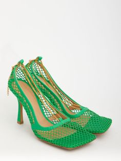 Stretch sandals in green calfskin and mesh with gold-tone chain strap. They feature square toe and rubber-injected leather outsole.Heel height: 9cmSize nationality: ITGender: WomenMaterial: 50% CALFSKIN, 50% POLYAMIDEColor: GREENMade in: ITProduct ID: 32048694 578321 VBPS1 3708*Import tax/duty will be calculated at checkout (If applicable) Green Square Toe Evening Sandals, Green Square Toe Evening Heels, Green Square Toe Heels For Evening, Green Square Toe Sandals For Party, Square Toe Heels With Chain Strap For Evening, Evening Heels With Chain Strap And Square Toe, Square Toe Heels With Chain Strap For Party, Party Heels With Chain Strap And Square Toe, Spring Evening Heels With Chain Detail