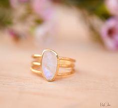 Our Lizet Ring, made with moonstone and gold vermeil, brings good energy every time you put it on 🌙 Gold Moonstone Ring, Moonstone Ring, Love Ring, Metal Bands, Gold Vermeil, Moonstone, Rose Quartz, Natural Gemstones, Bead Work