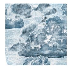 a drawing of clouds in the sky over water