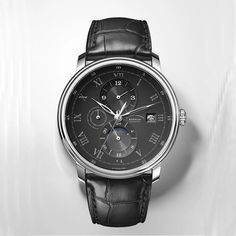 Retro Men Mechanical Sapphire Glass Waterproof 50M Automatic Clock Genuine Leather Strap Multifunction Watches  -  GeraldBlack.com Men's Retro Style, Beautiful Watches, Mechanical Watch, Black Watch, Men's Watch, 12 Days, Stainless Steel Case, Retro Style, Time Piece