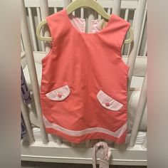 Tbbc Dress 2t Cute Pink Dresses For Playwear, Cute Pink Dress For Playwear, Pink Sleeveless Dress For Playwear, Pink Sleeveless Playwear Dress, Cute Pink Lined Dress, Beaufort Bonnet, Beaufort Bonnet Company, Kids' Dresses, Pink And Orange