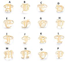 Classification 
						 Rings 
					 
 
						 Gender 
						 Unisex 
					 
 
						 Material 
						 Stainless Steel 
					 
 
						 Occasion 
						 Daily 
					 
 
						 Pattern 
						 Letter 
					 
 
						 Quantity 
						 1 Piece 
					 
 
						 Ring Size 
						 One Size 
					 
 
						 Style 
						 Retro 
					 
 
						 Weight 
						 8g Letter Rings, Gifts Men, Men Rings, Personal Color, Gold C, Gold G, Business Partners, Letter Ring, Initial Ring