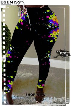 Multi-color Zipper Fly High Print Pencil Pants Bottoms Trendy Stretch Colorful Pants, Trendy High Waist Multicolor Leggings, Casual Multicolor High Waist Leggings, Casual Fall Leggings With Zipper Closure, Multicolor Tight Casual Bottoms, Trendy Multicolor Leggings For Spring, Trendy Multicolor Spring Leggings, Trendy Green Bottoms With Zipper Closure, Multicolor High Waist Leggings For Spring