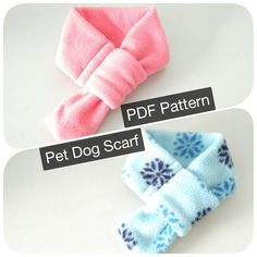 three different types of dog hair bows on top of each other, one pink and one blue