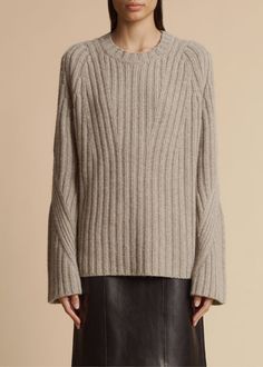 Calvin Sweater in Sepia Low Heels, Cashmere, Black Leather, Crew Neck, Wardrobe, Black