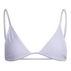 Embrace effortless elegance and confidence with the Lucid Bijou Bikini Top. This chic bikini top blends style, comfort, and support, making you feel your best whether lounging poolside or diving into the waves. It offers beloved coverage with narrower straps for increased comfort and a delicate touch. Adjustable straps ensure a personalized fit, providing the right lift to enhance your natural shape.  Features: Narrower straps, adjustable fit, classic coverage, high-quality fabric.  Why You'll L White Underwire Swimwear With Straps, White Summer Bra With Spaghetti Straps, White Spaghetti Strap Bra For Summer, White Spaghetti Straps Bra For Summer, Summer Triangle Top Bra With Delicate Straps, White Triangle Top Swimwear With Straps, Swimming Bra With Triangle Top And Straps, Low-cut White Bra For Summer, White Beach Bra With Adjustable Straps