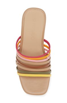 Bright leather straps enhances the summery allure of this minimalist sandal set on an artistically sculpted heel. Leather upper and lining/rubber sole Made in Portugal Black Owned/Founded Modern Multicolor Open Toe Sandals, Modern Multicolor High Heel Sandals, Rollerball Perfume, Men Loafers, Platform Slippers, Maternity Shops, Kids Sandals, Designer Clothes For Men, Kids Sneakers