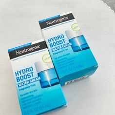 2 New Neutrogena Hydro Boost Hydrating Water Gel Moisturizer Travel Size/0.5oz Neutrogena Hydro Boost Water Cream With Hyaluronic Acid Replenishes Vital Water Content Within Skin's Surface For Glowing Skin. Ideal For Dry, Sensitive, & Acne-Prone Skin, This Face Cream From A Dermatologist-Recommended Skin Care Brand Instantly Delivers 9x More Hydration For Quenched, Dewy Skin (Vs. Untreated Skin). The Lightweight Face Moisturizer Is Formulated With Hyaluronic Acid, Dermatologist-Recommended Hydra Water Gel Moisturizer, Dermatologist Recommended Skincare, Hydro Boost, Neutrogena Hydro Boost, Extra Dry Skin, For Glowing Skin, Skin Essentials, Dewy Skin, Hydrating Cream