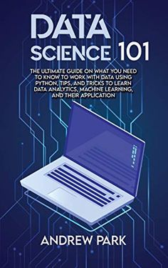 the book cover for data science 101, with an image of a laptop on it