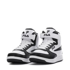 Upgrade your kids' look with a standout classic sneaker. The FILA A High shoes feature a pebbled leatherette upper with stitched overlays to create a streamlined look. Perforations on the toecap add airflow where kids need it most, and the textile lining is soft and comfortable. An adjustable closure strap at the front allows for a custom fit. Lace-up high-top with an adjustable closure strap. Durable synthetic leather upper. Perforated toe cap adds breathability. Embroidered logo detailing thro Leather Basketball Shoes With Elastic Laces For Streetwear, White High-top Sneakers With Elastic Laces For Streetwear, Low-top Leather Basketball Shoes With Elastic Laces, Low-top Scratch-resistant Basketball Shoes, White Basketball Shoes With Elastic Laces For Streetwear, Scratch-resistant Synthetic High-top Sneakers, Sports High-top Sneakers With Rubber Toe Cap, Sports High-top Lace-up Sneakers With Rubber Toe Cap, Lace-up High-top Sneakers With Rubber Toe Cap For Sports