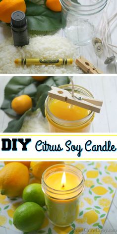 citrus soy candle with oranges and lemons in the background