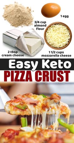 an easy keto pizza crust recipe with ingredients to make it