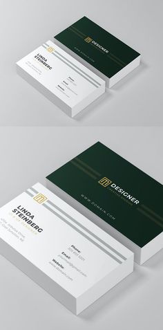 two business cards mock up on top of each other