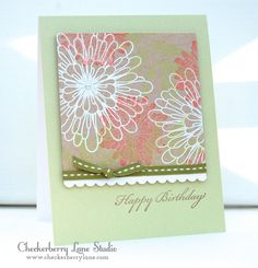 a close up of a card with flowers on it