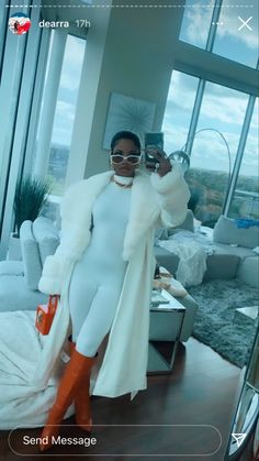 Fur Coats With Dresses, Modest Birthday Outfits Black Women, All White Winter Outfit, Dearra Taylor Outfits, De'arra Outfits, Snow Outfits, Ig Baddies, Colorado Trip, Clothes Board