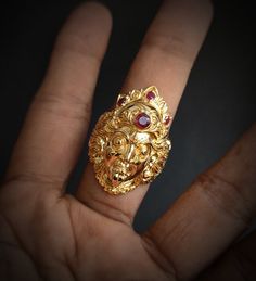 Check out this item in my Etsy shop https://www.etsy.com/listing/1278791478/hindu-durga-goddesskali-maa-gold-gold Gold Spiritual Jewelry With Unique Design, Spiritual Gold Jewelry With Unique Design, Spiritual Jewelry With Unique Design For Wedding, Gold Fusion Style Rings With Stone Setting, Gold Fusion Rings With Stone Setting, Spiritual Yellow Gold Jewelry With Stone Setting, Gold Sterling Silver Rings With Unique Design, Unique Gold Ruby Rings, 22k Gold Silver Rings For Anniversary