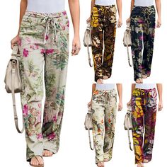 Baggy Harem Pants For Vacation, Spring Harem Pants With Drawstring, Baggy Summer Wide Leg Pants With Drawstring, Baggy Drawstring Wide Leg Pants For Summer, Baggy Wide Leg Pants With Drawstring For Summer, Vacation Wide Leg Pants With Drawstring, Casual Multicolor Drawstring Pants, Bohemian Drawstring Harem Pants For Spring, Summer Wide Leg Drawstring Pants