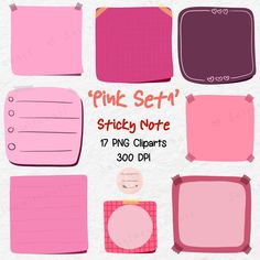 pink sticky note cliparts