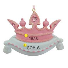 Princess Crown Ornament for Christmas Tree Gifts For Grandchildren, Princess And Unicorn, Pink Princess Crown, Crown Ornament, Theme Tree, Ornaments For Kids, Unicorn Ornaments, Princess Theme Party, Kids Christmas Ornaments