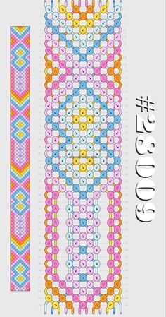 a cross stitch pattern with different colors and patterns on the front, side and back