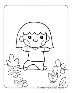 Kawaii Girl Coloring Sheet Cute Kawaii Coloring Pages, Kawaii Coloring Pages, Printable Cute, Printables Free Kids, Kawaii Girl, Educational Activities, Cute Kawaii, Free Coloring Pages, Free Kids